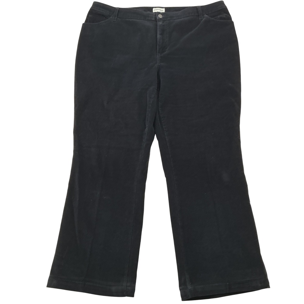 St. John's Bay Corduroy Pants Womens 20W Black Stretch Straight Leg Cabincore
